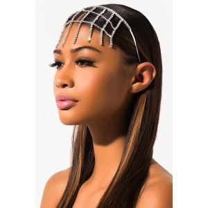 Gümüş Renk Taş Detaylı Tasarım Taç