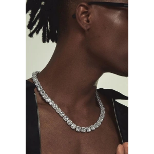 Gümüş Renk Taş Detaylı Unisex VİP Tasarım Kolye