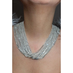 Gümüş Renk Taş Detaylı VİP Tasarım Kolye