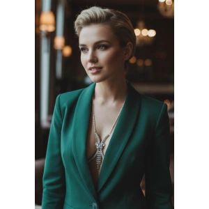 Gümüş Renk Taş Detaylı Vücut Aksesuarı