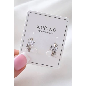 Gümüş  Renk Taş Detaylı  Xuping Halka  Küpe (Çift)