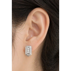 Gümüş Renk Taş Detaylı Xuping Küpe (Çift)