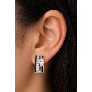 Gümüş Renk Taş Detaylı Xuping Küpe (Çift)