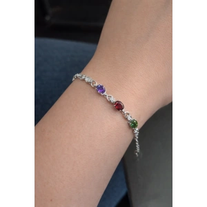 Gümüş Renk Taş Detaylı Xuping VİP Bileklik