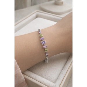 Gümüş Renk Taş Detaylı Xuping VİP Bileklik