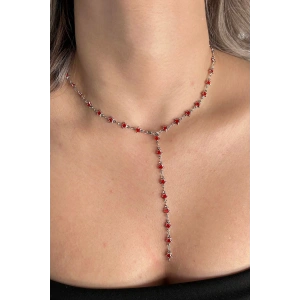 Gümüş Renk Taş Detaylı Yıldız Figürlü Y Çelik Y Kolye