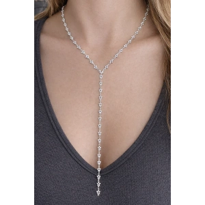 Gümüş Renk Taş Detaylı Yıldız Figürlü Y Kolye