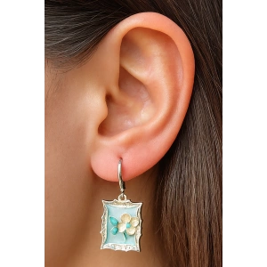 Gümüş Renk Taş Detaylı YSX Küpe (Çift)