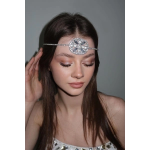 Gümüş Renk taşlı Alınlık/ Gelin Aksesuar