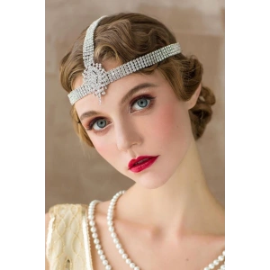Gümüş Renk Taşlı Alınlık/Gelin Aksesuar