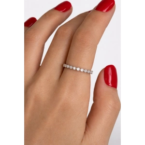 Gümüş Renk Taşlı Ayarlanabilir Yüzük