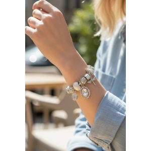 Gümüş Renk Taşlı Çelik Pandora Bileklik