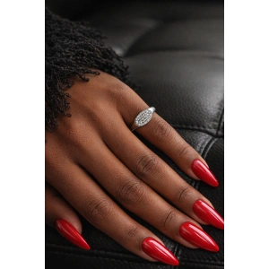 Gümüş Renk Taşlı Serçe Parmak Yüzük (ayarlanabilir)