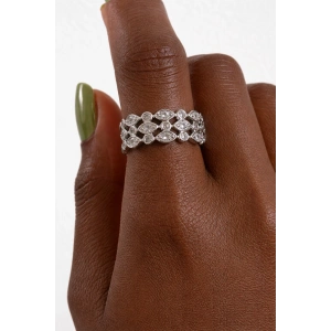 Gümüş Renk Taşlı Yüzük