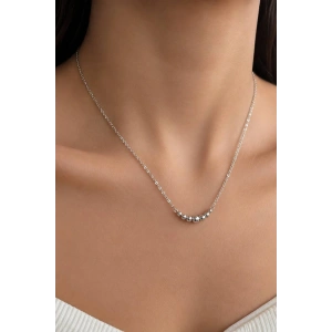 Gümüş Renk Top Detaylı Xuping Kolye