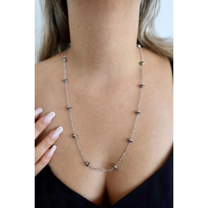 Gümüş Renk Top Detaylı YSX Kolye