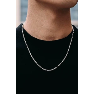 Gümüş Renk Unisex Çelik Zincir Kolye