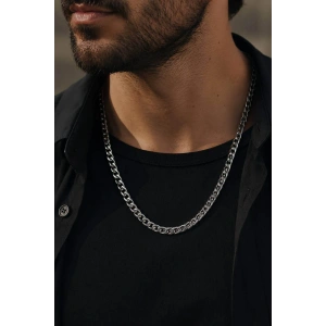 Gümüş Renk Unisex Çelik Zincir Kolye