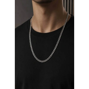 Gümüş Renk Unisex Çelik Zincir Kolye