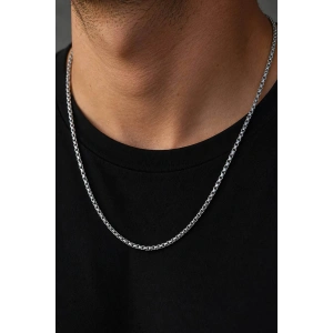 Gümüş Renk Unisex Çelik Zincir Kolye