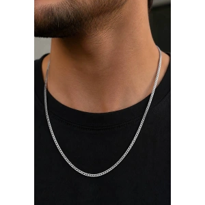 Gümüş Renk Unisex Çelik Zincir Kolye