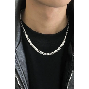 Gümüş Renk Unisex Çelik Zincir Kolye