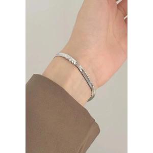 Gümüş Renk Unisex İtalyan Zincir Bileklik