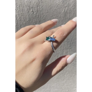 Gümüş Renk Yılan Figürlü Ayarlanabilir Yüzük