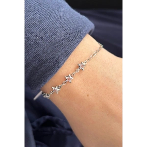 Gümüş Renk Yıldız Figürlü Bileklik