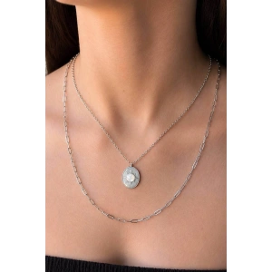 Gümüş Renk Yıldız  Figürlü Çelik Kolye
