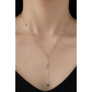 Gümüş Renk Yıldız Figürlü Çelik Kolye