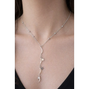 Gümüş Renk Yıldız Figürlü Çelik Kolye