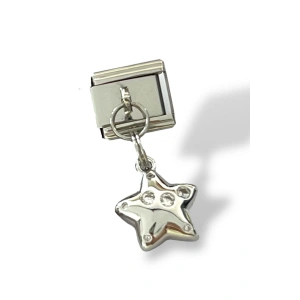 Gümüş Renk Yıldız Figürlü Çelik Nomination Charm (Tek)