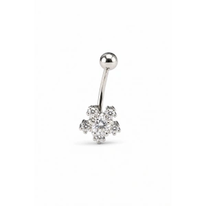 Gümüş Renk Yıldız Figürlü  Cerrahi Çelik Roof/Kıkırdak Küpe/Piercing (Tek)