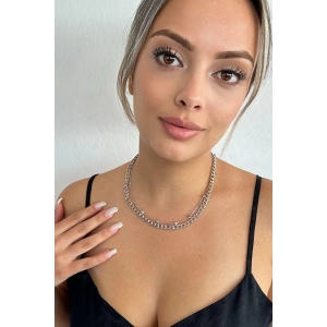 Gümüş Renk Yıldız Figürlü İnci Detaylı İkili Kolye