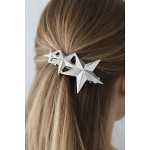 Gümüş Renk Yıldız Figürlü Metal Otomat Toka