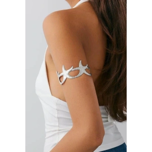 Gümüş Renk Yıldız Figürlü Tasarım Bileklik Kol Aksesuarı