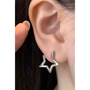 Gümüş Renk Yıldız Figürlü Tx Küpe (Çift)