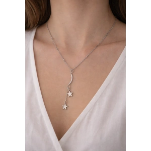 Gümüş Renk Yıldız Figürülü Çelik Kolye
