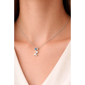 Gümüş Renk Z Harf Çelik Kolye