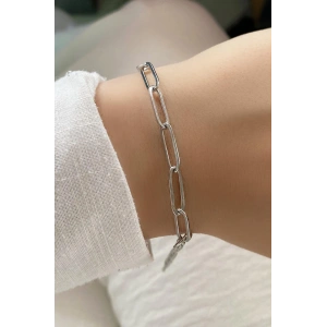 Gümüş Renk Zincir Çelik Bileklik (Unisex)
