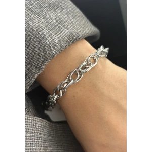 Gümüş Renk Zincir Çelik Bileklik (Unisex)