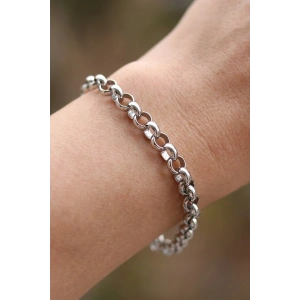 Gümüş Renk Zincir Çelik Bileklik (Unisex)