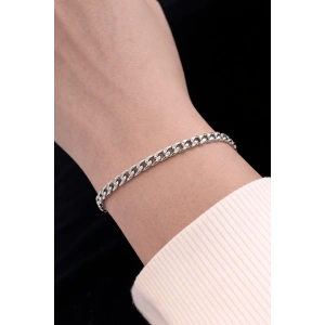 Gümüş Renk Zincir Çelik Bileklik (Unisex)