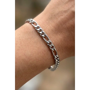 Gümüş Renk Zincir Çelik Bileklik (Unisex)