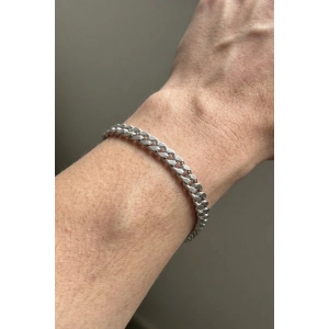 Gümüş Renk Zincir Çelik Bileklik (Unisex)