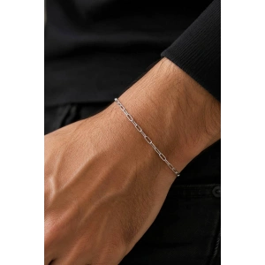 Gümüş Renk Zincir Çelik Bileklik (Unisex)