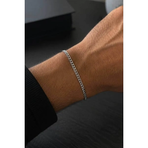 Gümüş Renk Zincir Çelik Bileklik (Unisex)