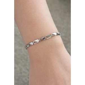 Gümüş Renk Zincir Çelik Bileklik (Unisex)