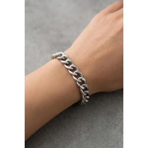 Gümüş Renk Zincir Çelik Bileklik (Unisex)
